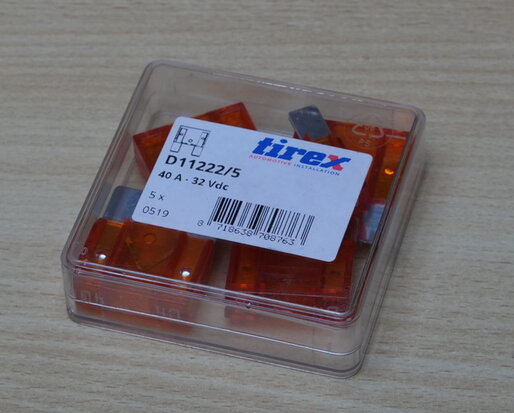 Tirex-D11222-steekzekering-oranje-40A-32V-dc