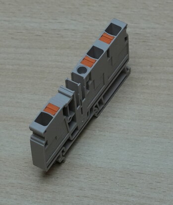 Weidmüller A3C 6 Doorvoerklem, PUSH IN, 6 mm², 800 V, 41 A, donkerbeige 1991820000