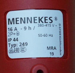 Mennekes 249 Contactstop am-top 16a 3P 9H 400V ip44