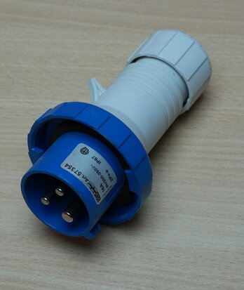 Schyller-57354-Rechte-Stekker-Quickwire-16A-240V-Blauw