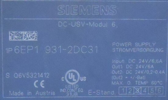 Siemens DC UPS module 6EP1 931-2DC31