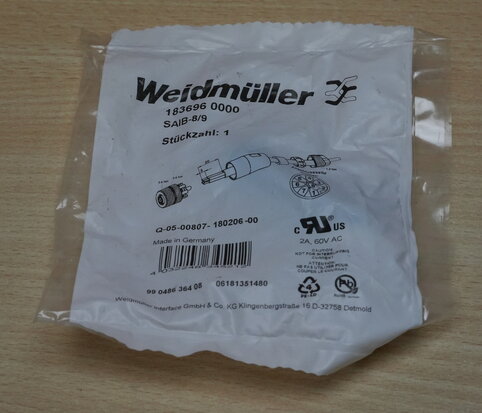 Weidmuller 1836960000 connector SAIBGS-P-8A-6/8-M12