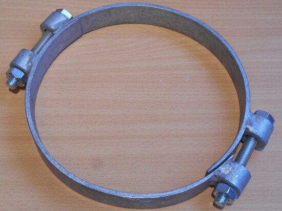 Heavy Duty 2-part hose clip 185mm thickness 4mm Band width 25mm Steel galvanized
