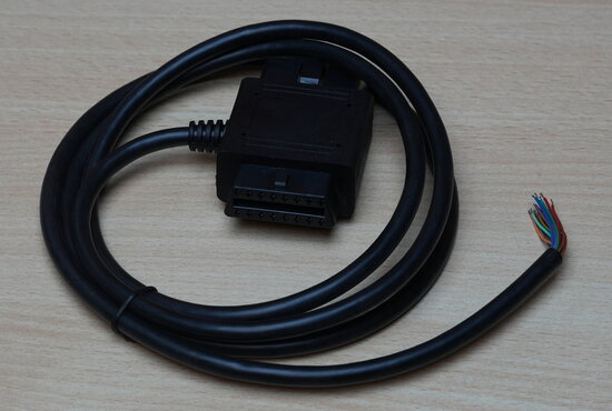 OBD adapter mannelijk naar vrouwlijk 16 pins met open eind