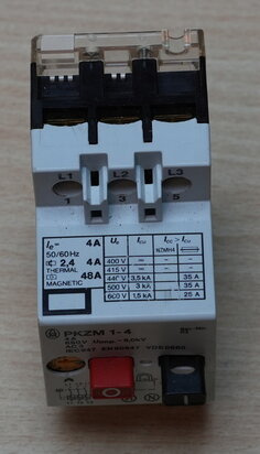 Klockner Moeller PKZM 1-4 motorbeveiligingschakelaar 2,4 tot 4,0 A