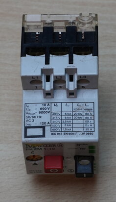 Klockner Moeller PKZM 1-10 motor protection switch 6 to 10 A