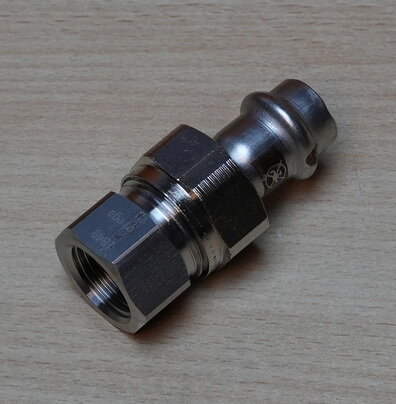 Viega 812140 Temponox schroefkoppeling 15mm RVS