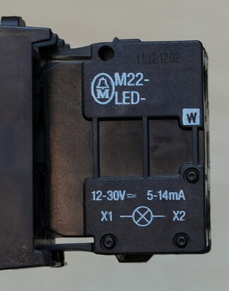 Moeller M22-K10 signaalknop terugverend wit met M22-LED element