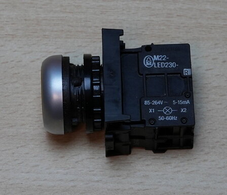 Moeller M22-K10 signaalknop geel met M22-LED230 element