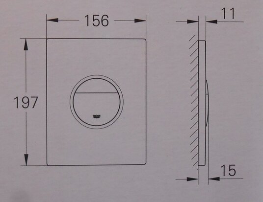 Grohe 38965SH0 bedieningspaneel toilet Sail dual flush alphine wit 