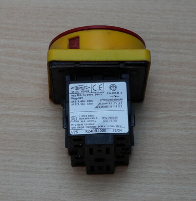 Bremas KZ40R werkschakelaar on-off 40A KZ40R4000