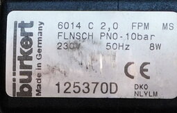 Burkert 125370D Soleno&iuml;deklep 230V 0-10 bar