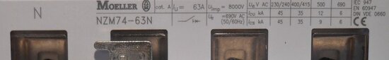 Moeller NZM74-63N vermogensschakelaar 63A 690V AC Incl. DA-NZM7