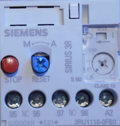 Siemens Thermal Overload Relay from 0.35 to 0.5 A 3RU1116-0FB0