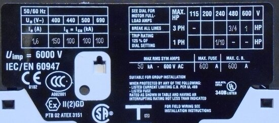 Moeller PKZM0-1,6 Motor protection switch 3P 072735