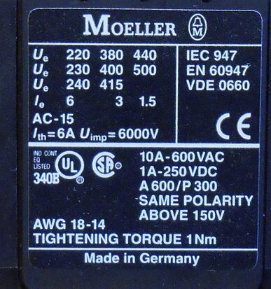Moeller contact module SE1A-PKZ2 24V 50Hz