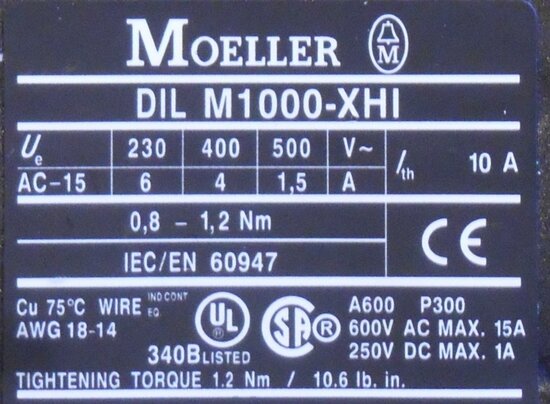 Eaton Moeller DILM1000-XHI11-SI Hulpcontact Hulpcontactblok Zijmontage