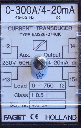 Faget ELEQ Current measuring transformer transformer RM228-074CK 0-300A 4-20mA