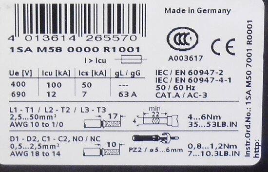 ABB MS 497-16 Motorbeveiligingsschakelaar 11-16A 1SAM580000R1001