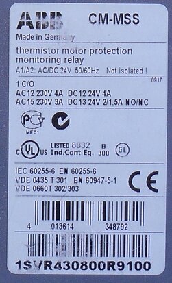 ABB CM-MSS Temperature Measurement Relay motor protection 1SVR430800R9100