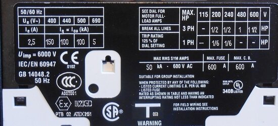 Eaton Moeller motor starter MSC-D-2,5-M7 24VDC 1,6-2,5A 283 161