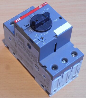 ABB Motor protection switch MS116 0:25 230-690V 3P 0,16-0,25A