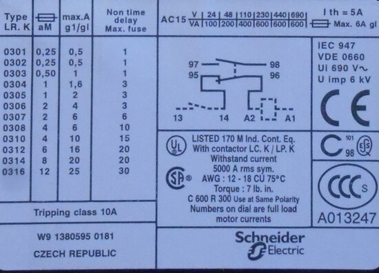 Telemecanique LR2 K0307 Thermishe beveiliging relais 1,2-1,8A 023043