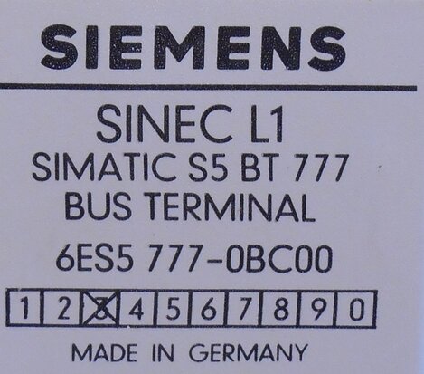 Siemens 6ES5 777-0BC00 Sinec L1 BT 777 Bus Terminal