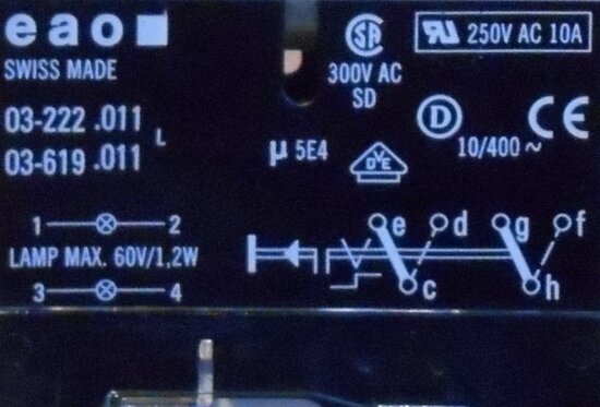 EAO 03-619.011 Drukknop Zonder toetsenplaat