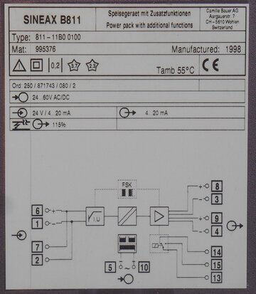 Camille Bauer SINEAX B811 Power pack with additional function 811-11B0 0100