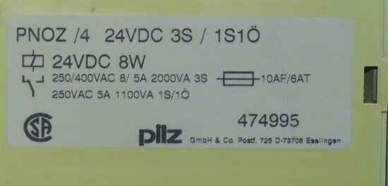 Pilz PNOZ 4 24VDC 3S1S10 474995 relais Veiligheidsrelais 