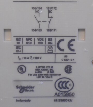 SCHNEIDER electric LAD8N11 they contact block Auxiliary contact blocks, they mont TeSys LAD8N11 LAD8N11