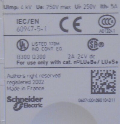 Schneider Electric blok met 2 hulpcont. 1NO+1NC TE LUFN11 Opzetbaar en integreerbaar