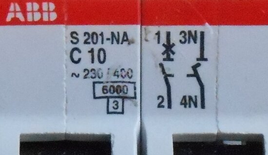 ABB S201-NA C10 Circuit breaker 1p + N 10A C cart 2CDS251103R0104