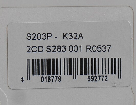 ABB S 203P - K32 Installatieautomaat 32A 25kA 3P K kar 2CDS283001R0537