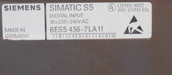 Siemens SIMATIC S5 6ES5 436-7LA11 digital input 16x220 / 240VAC