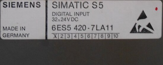 Siemens SIMATIC S5 6ES5 420-7LA11 digital input 32x24V DC