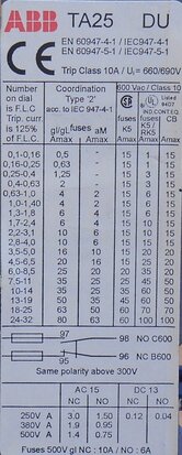 ABB thermisch relais TA25 DU 0,4 A (gebruikt) Thermische overbelastingsrelais