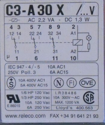 Releco C3A30FX/24VDC relais C3-A30FX 4360605