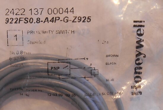 Honeywell 922FS0.8-A4P-G-Z925 Proximity Sensor schakelaar 2422 137 00044