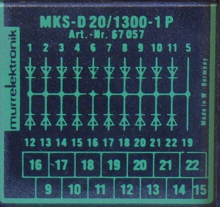 Murr Elektronik 57057 diode module MKS-D 20 / 1300-1 P (used)