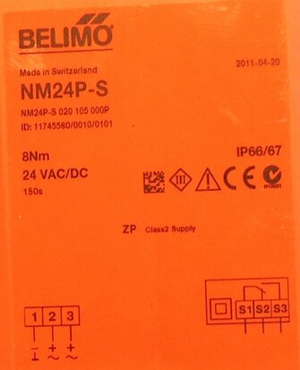 Belimo NM24P-S klepaandrijving 24 V AC/DC 8Nm