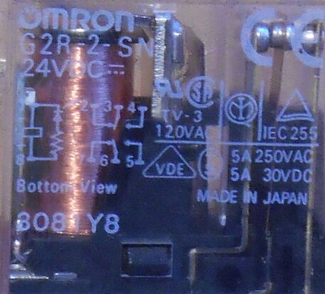 Omron G2R-2-SN 24VDC relais 5A/250VAC