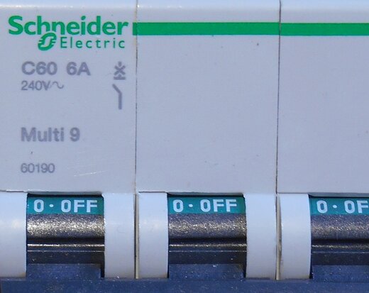 Schneider C60 miniature circuit breaker 60190 3P 240V 6A