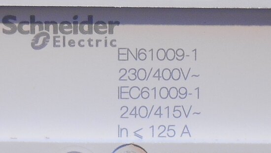 Schneider A9N18577 earth leakage block 3P 125A 500MA