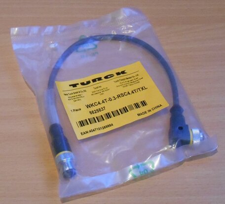 Turck WKC4.4T-0,3-RSC4.4T / TXL M12, straight, 4-pin Cable 0.3 meter 6625637