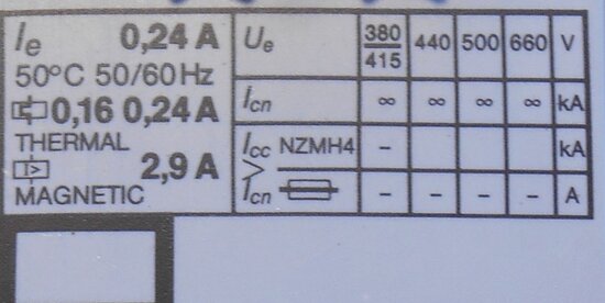 Moeller PKZM1-0,24 motorbeveiligingsschakelaar PKZM 1-0,24