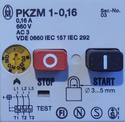 Moeller PKZM1-0,16 motorbeveiligingsschakelaar PKZM 1-0,16