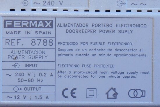 Fermax 8788 voeding power supply