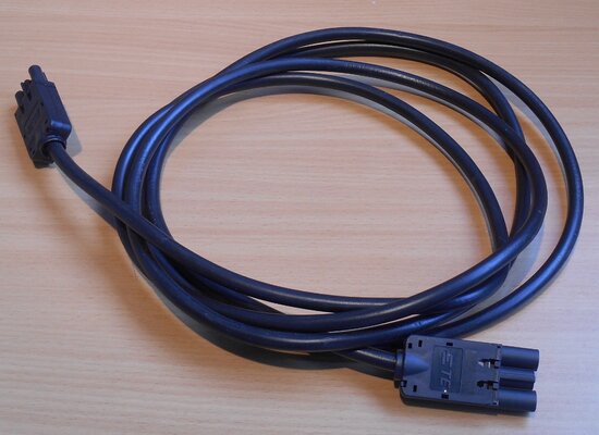 TE IEC61535 connecting cord female - male 1.5mm2 3M black PVC 70°C IEC 61535